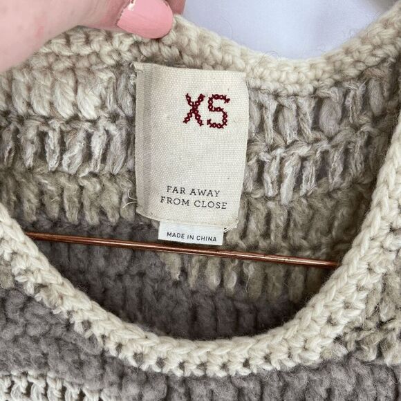 Anthropologie far away from close women tan preown loose knit tank top tunic XS - Picture 6 of 7